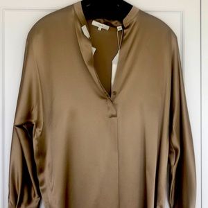 NWT Vince silk blouse in taupe